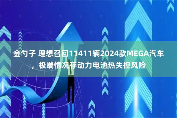 金勺子 理想召回11411辆2024款MEGA汽车,极端情况存动力电池热失控风险